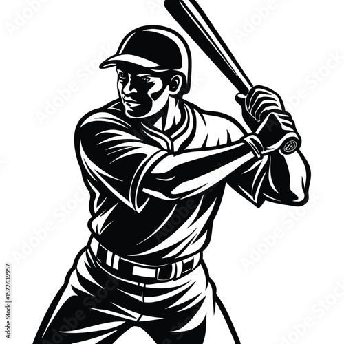 Baseball player batter hitting vector illustration design