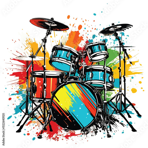 Professional Drum Instrument and Music Design Vector Illustration for Creative Projects