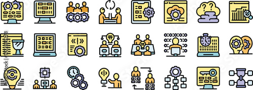 System integration process managing data, optimizing workflow, implementing new software, and improving efficiency