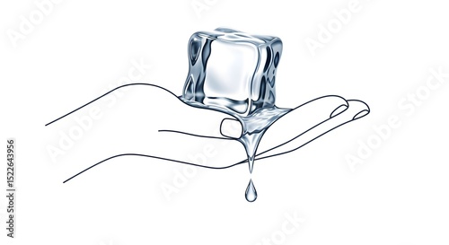 Melting Ice Cube in Hand