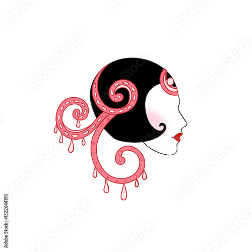 Vector illustration of a glamorous 1920s flapper girl in Art Deco style, with red feather and elegant silhouette. Perfect for vintage party invites, jazz events, themed weddings, or retro decor.
