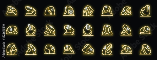 Maintaining wrist health with ergonomic vertical mice, illuminated by vibrant neon glow on a dark background