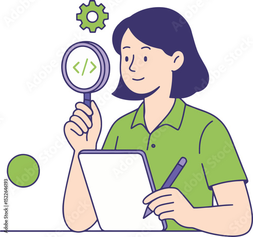 Software Developer Vector Illustration Isolated on White Background.