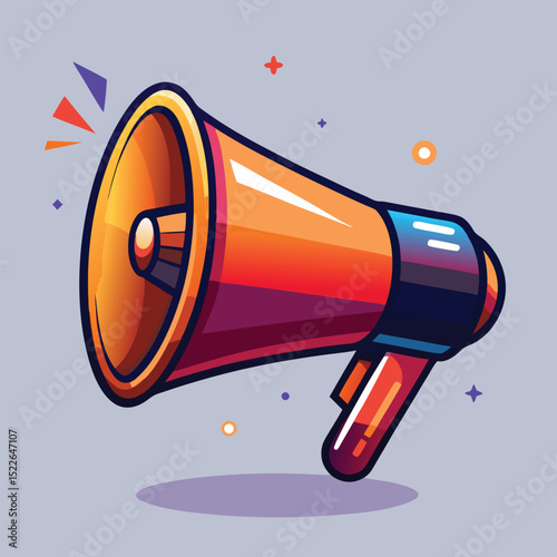 Megaphone announcement communication icon vector illustration