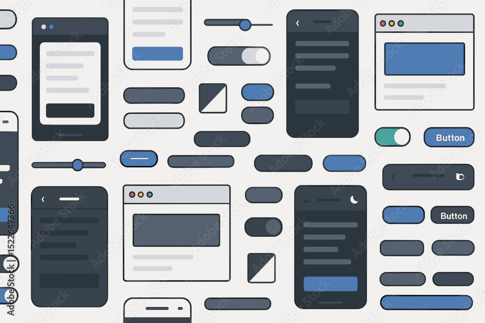 © Maxim Borbut - User interface design elements for modern mobile applications showcasing functionality and aesthetics