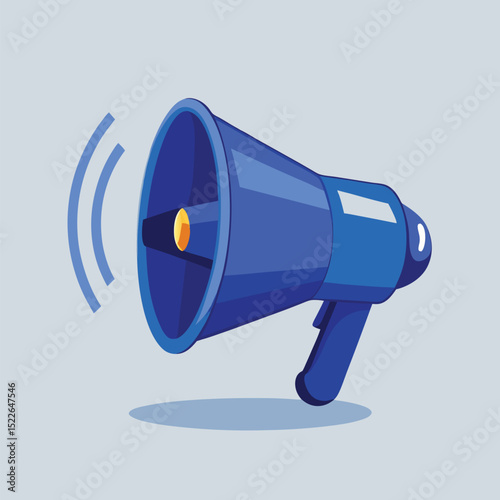 Blue megaphone vector illustration announcement communication
