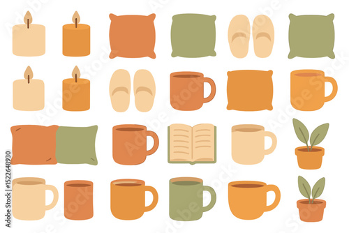 Wallpaper Mural Cozy home setting with warm colors, cushions, candles, and plants perfect for relaxation and comfort Torontodigital.ca