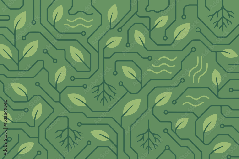 Exploration of technology and nature in a seamless fusion of circuitry and plant life