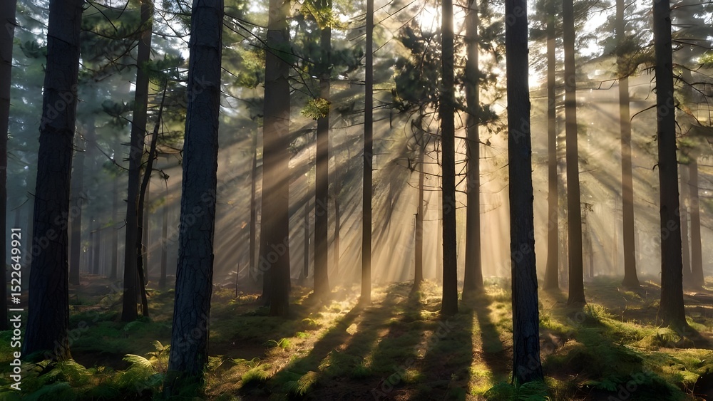 Naklejka premium morning in the forest
