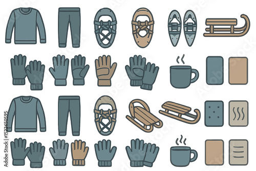 Winter outdoor activities and clothing essentials for snow adventures