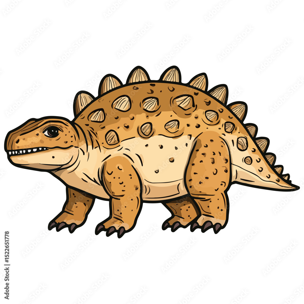 Fototapeta premium ankylosaur, ancient animal, vector, transparent background, creature, ankylosaurus, animal, dinosaur, isolated, dino, nature, wildlife, wild, prehistoric, jurassic, big, ancient