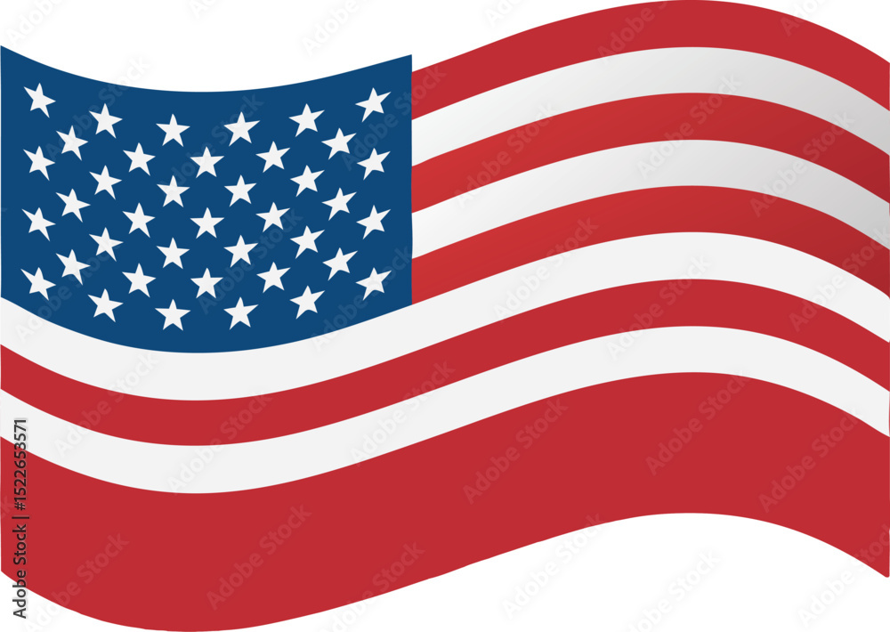 Fototapeta premium American Flag Illustration – Patriotic USA Stars and Stripes Banner