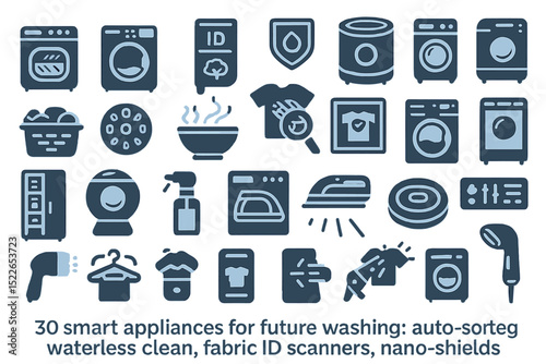 Innovative smart appliances designed for future washing and laundry efficiency in a modern home setting