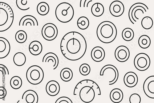 Various circular geometric patterns on a light background showcasing a modern design aesthetic