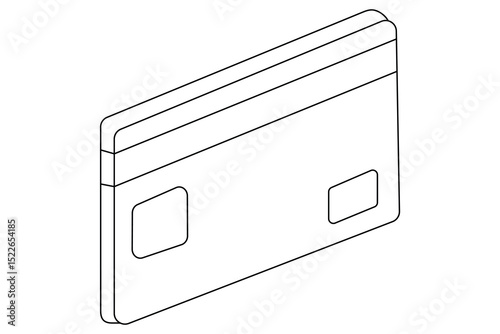 Credit card icon continuous one line drawing
