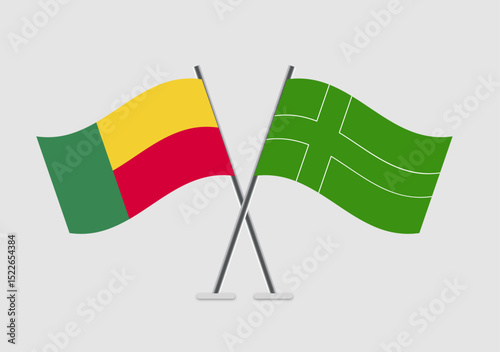 Benin and Ladonia vector flags shown in mirrored diplomacy