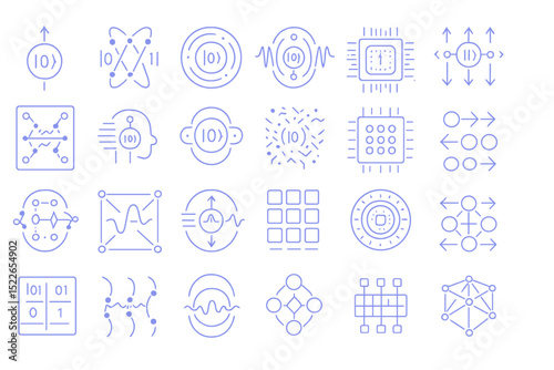Abstract digital patterns representing technology concepts and data processing in a modern design