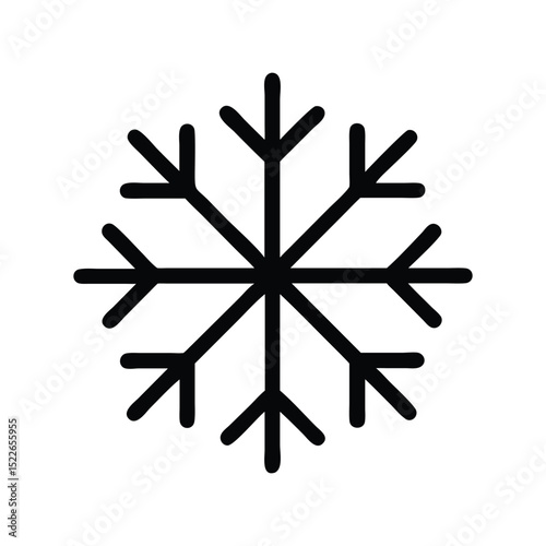 Snow icon vector illustration. Classic weather symbol for winter, cold, frost, nature, climate, seasonal, ice, or atmospheric design