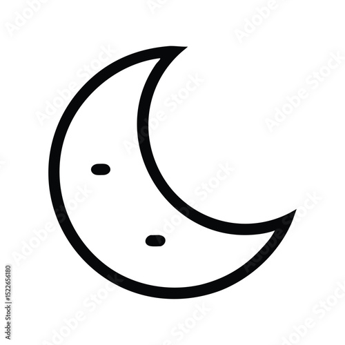 Moon flat icon vector illustration. Classic celestial symbol for night, space, astronomy, lunar, mystery, nature, or cosmic design