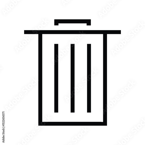 Trash flat icon vector illustration. Classic waste symbol for garbage, recycling, disposal, environment, cleanup, bin, or sanitation design