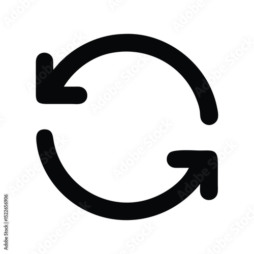 Refresh icon vector illustration. Classic digital symbol for reload, update, synchronization, technology, interface, cycle, or process design