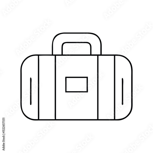 Travel suitcase vector illustration. Classic luggage symbol for tourism, vacation, adventure, journey, packing, airport, or trip design