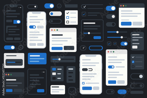 User interface design elements displayed in a modern digital layout for application development and web design