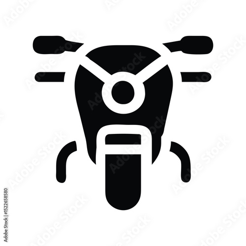 Motorcycle icon vector illustration. Classic transportation symbol for speed, travel, mobility, racing, adventure, vehicle, or road design