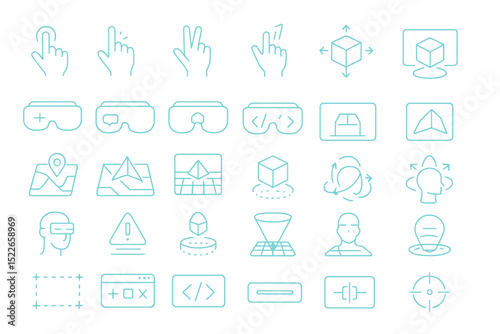 Symbols representing touch interactions and 3D modeling techniques for user interface design