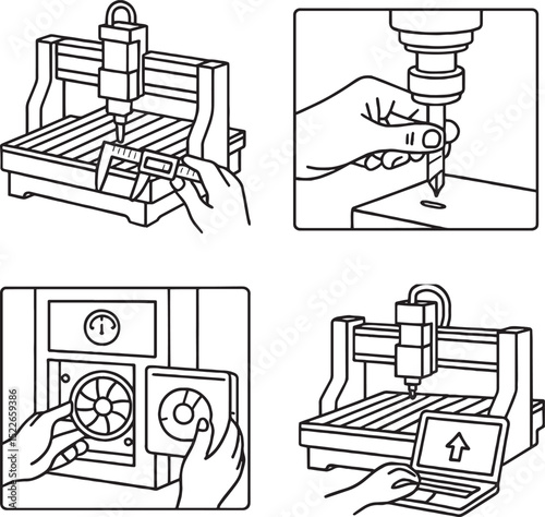 Set of CNC Milling Machine mantenance