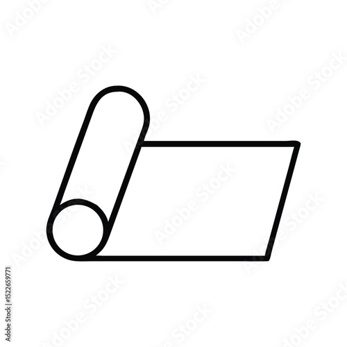 Yoga mat vector illustration. Classic fitness symbol for exercise, wellness, meditation, stretching, relaxation, balance, or health design