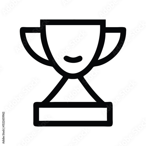 Trophy icon vector illustration. Classic award symbol for victory, achievement, competition, champion, sports, success, or recognition design