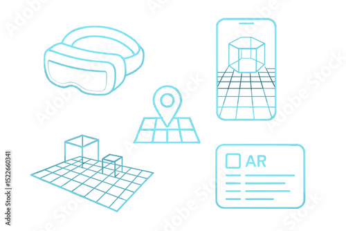 Exploration of augmented reality technology with interactive features and digital overlays in various environments