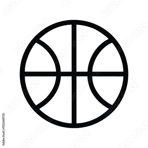 Basketball icon vector illustration. Classic sports symbol for game, competition, team, ball, hoop, court, athletic, or recreation design