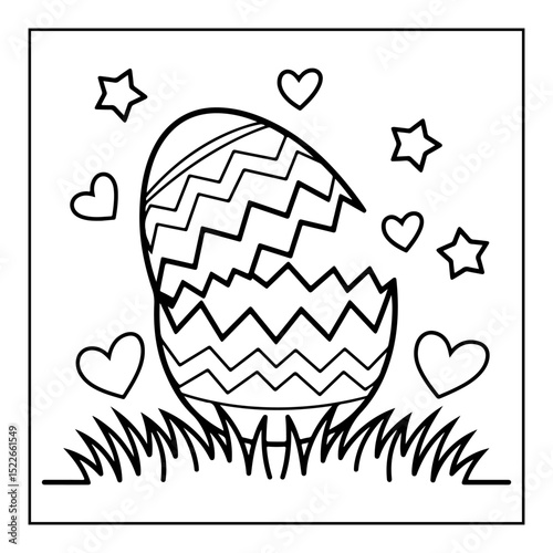 easter egg cartoon illustration coloring books