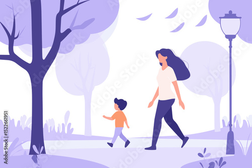 Family Day Out in Purple Hues