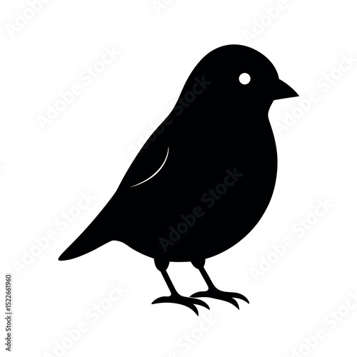 Domestic Canary Black Silhouette Clipart