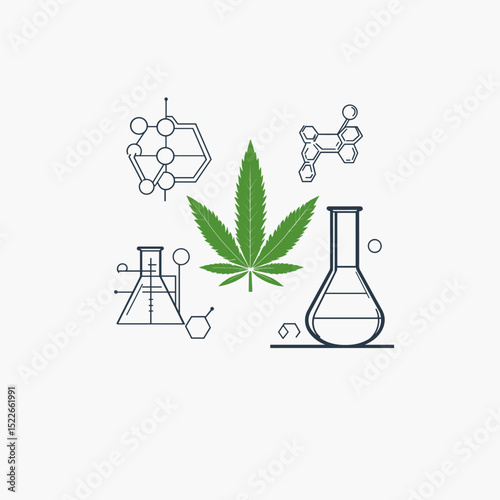 Cannabis Science and Chemistry Vector Graphic