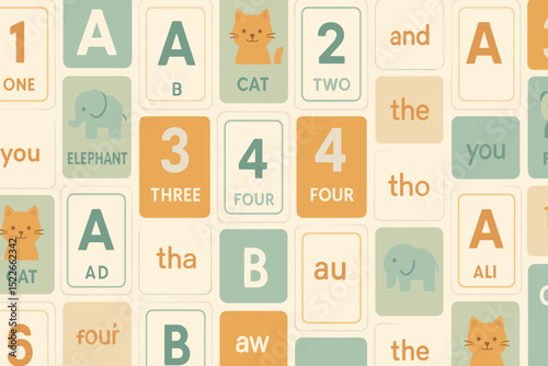 Learning letters and numbers with colorful educational tiles for young children in a playful setting