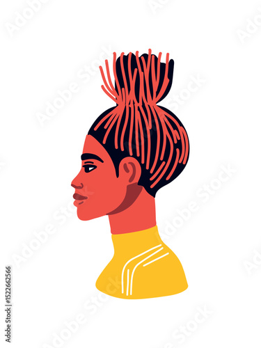 modern profile of a young african american woman