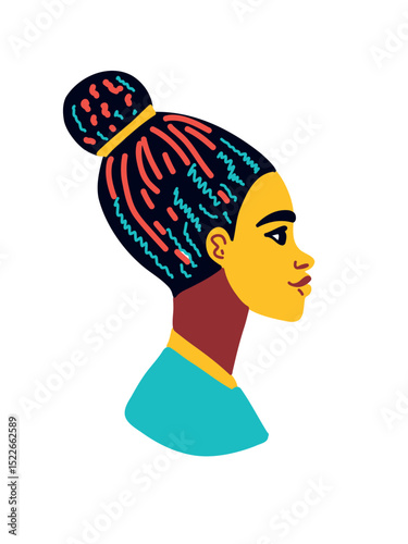 side contour of a girl with afro hairstyle