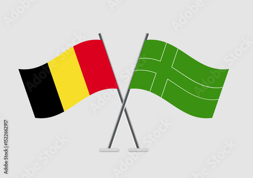 Belgium and Ladonia vector flags shown in mirrored diplomacy