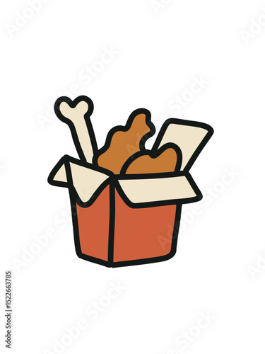 meal in a bucket – vector style illustration