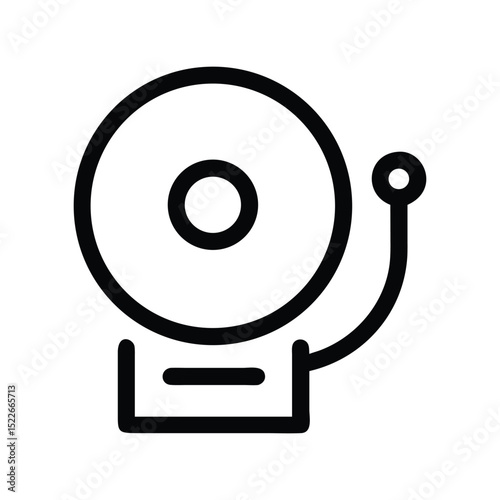 School bell icon vector illustration. Classic ringing bell symbol for education, classroom time, learning, alarm, or academic design