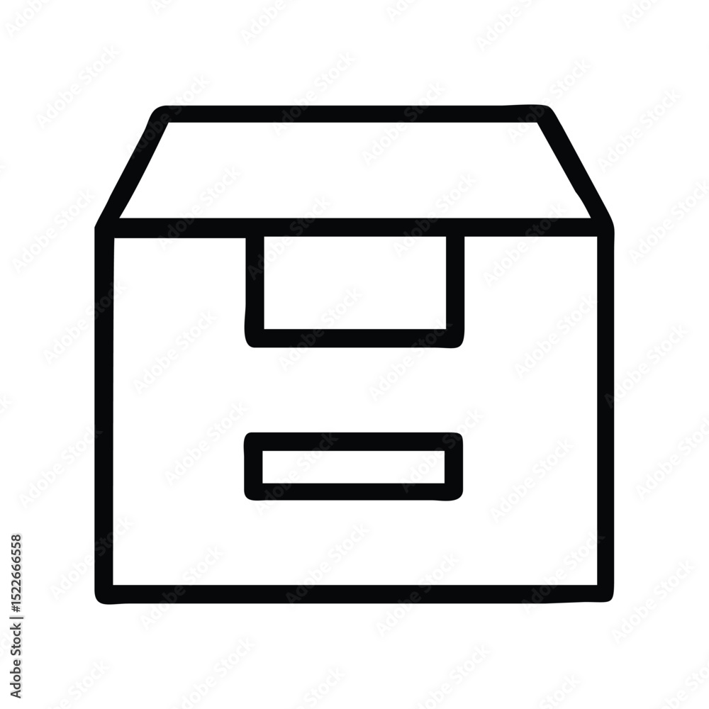 Inventory box icon vector illustration. Classic storage symbol for logistics, shipping, warehouse, packaging, delivery, or supply chain design Inventory box icon vector illustration. Classic storage symbol for logistics, shipping, warehouse, packaging, delivery, or supply chain design