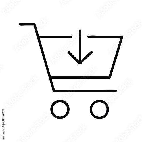 Add to cart icon vector illustration. Classic shopping symbol for e-commerce, retail, purchase, online store, checkout, or trade design