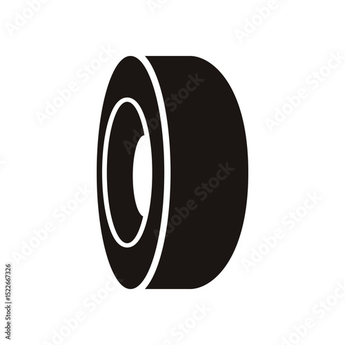 Tire black symbol and icon design on a white background