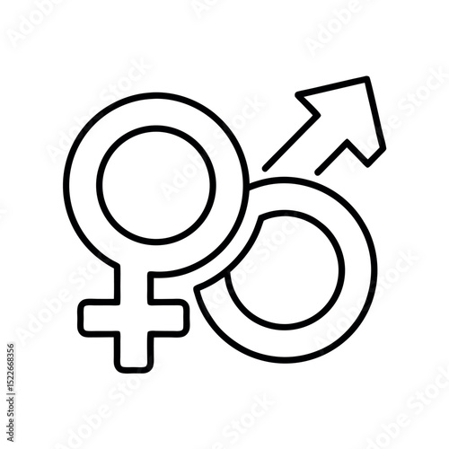 Symbol of Gender Line Drawing Vector