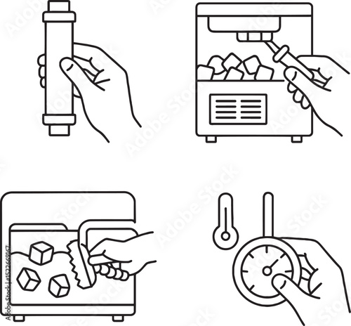 Set of  Ice Maker Machine Maintenance