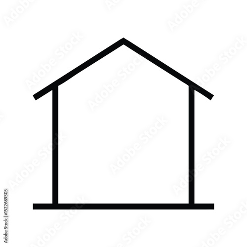 WHouse icon vector illustration. Classic real estate symbol for home, property, architecture, construction, residence, or housing design